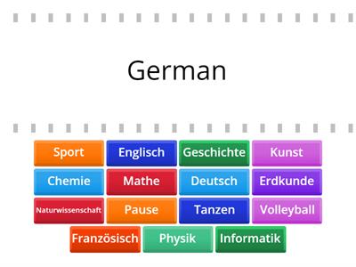 MacG Klasse Acht: Deutsche Fächer German Subjects