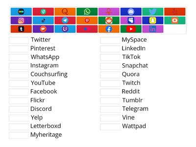 Matching Social Media Icons and Names 