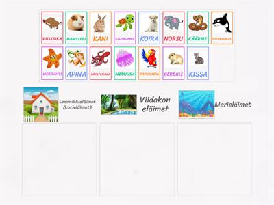 Eläinluokittelu (missä eläimet asuvat)