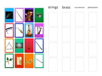 4th Grade Music - Instrument Categories