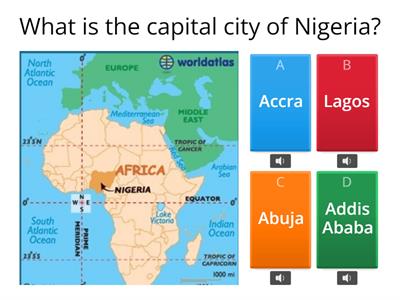 African capital cities quiz audio