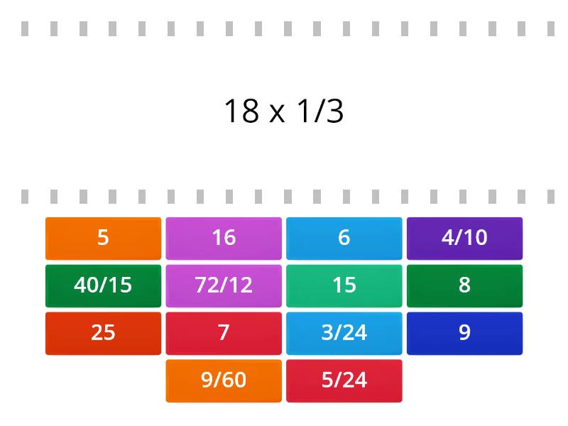 wordwall multiplying fractions - Find the match