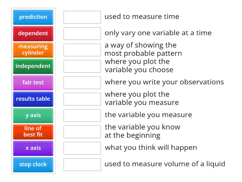Variables - Match up