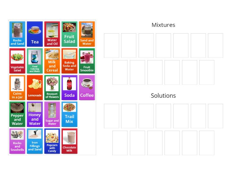 Mixture or Solution - Group sort