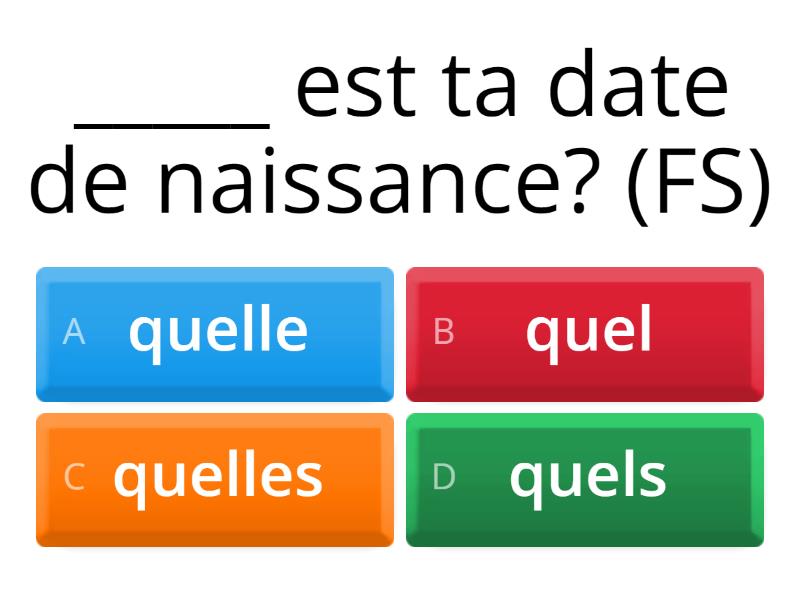 Quel, Quels,quelle Ou Quelles? - Quiz