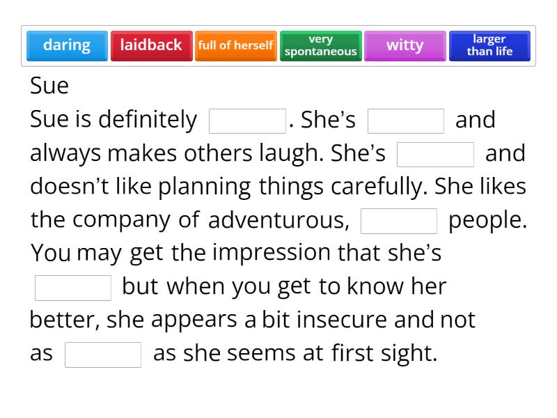 Focus 4 Unit 2.1 Vocabulary - Complete the sentence