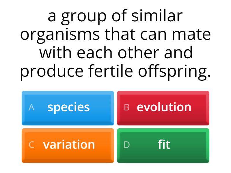 Intro To Evolution By Natural Selection () - Quiz