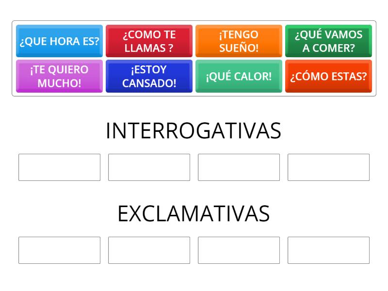 ORACIONES INTERROGATIVAS (¿?) Y EXCLAMATIVAS (!¡) - Group sort