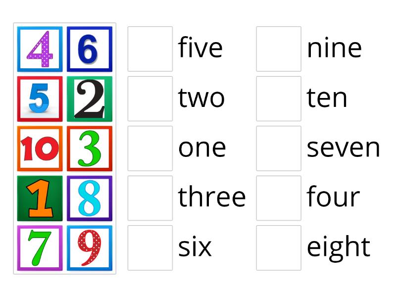 Match the numbers to its word form - Match up