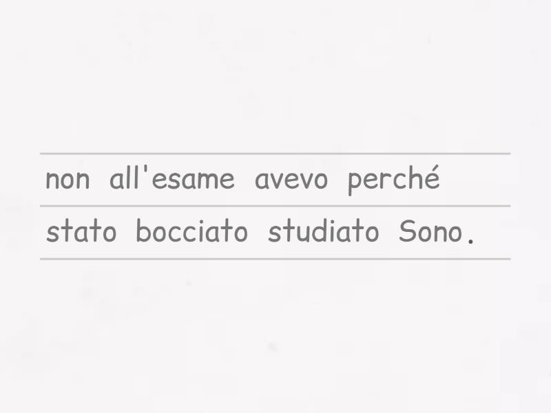 Il trapassato prossimo vs. passato prossimo/imperfetto Unjumble