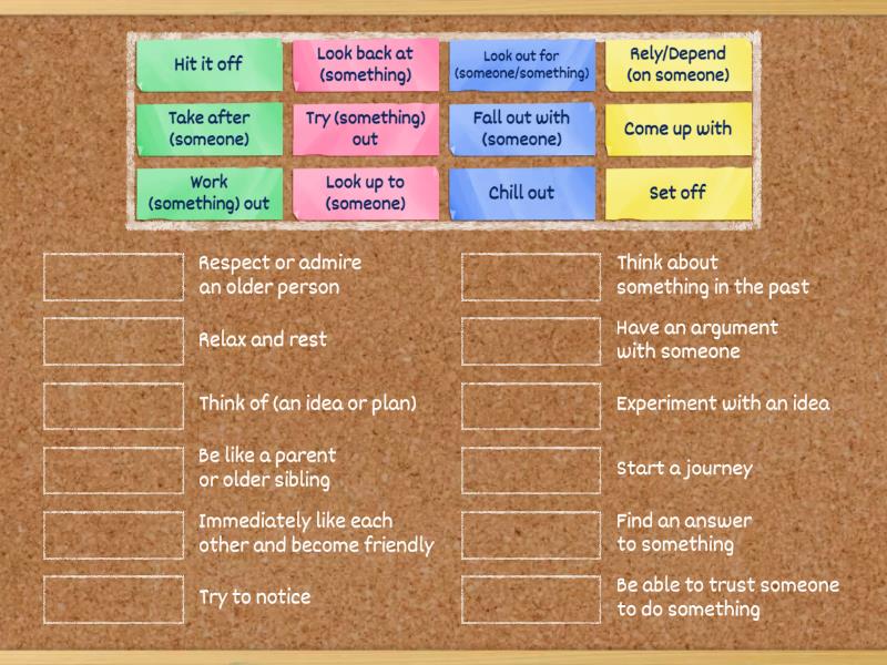 Phrasal verbs Match up