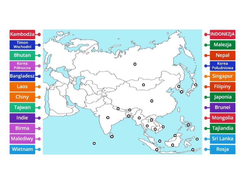 mapa Azji cz.1 - Labelled diagram