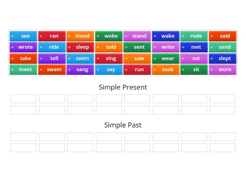 Irregular Verbs 2 - Group sort