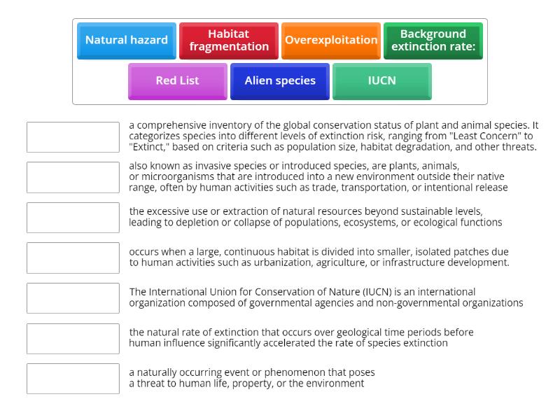3.3 Threats to biodiversity - Match up