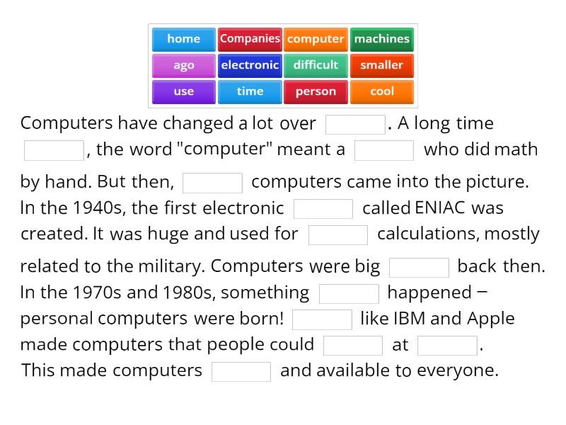 A Brief History of Computers - الكلمة الناقصة
