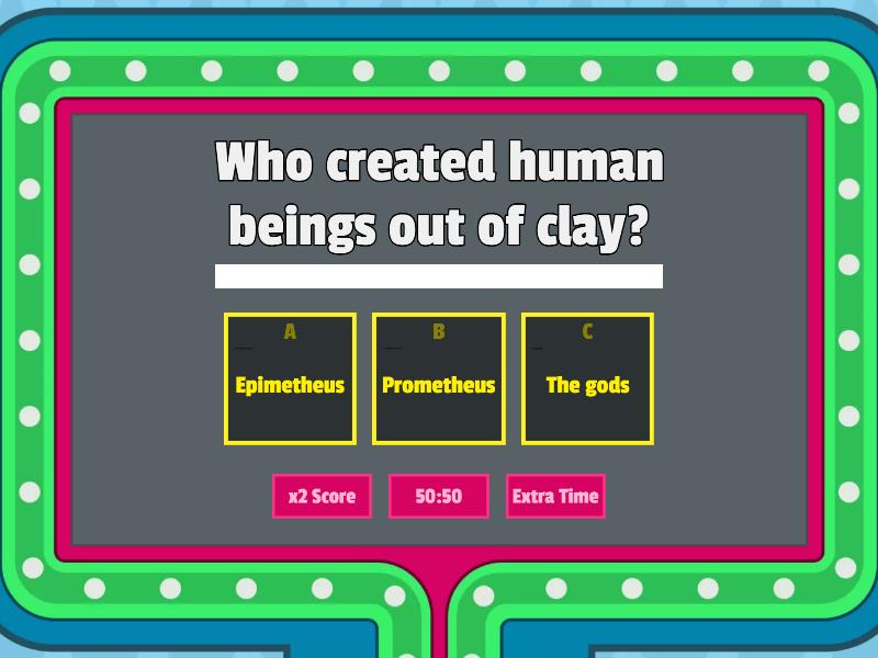 UNIT 3 Prometheus: 1 The Champion of Humankind - Gameshow quiz