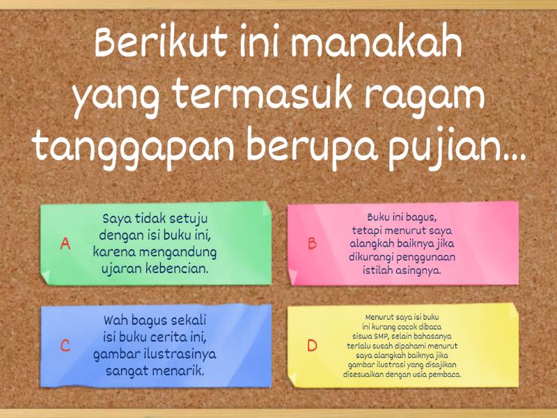 Mengenal Ragam Tanggapan - Quiz