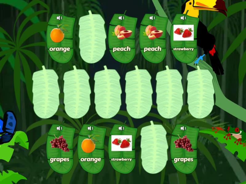 Academy Stars 1. Unit 10. Fruits (+) MEMO - Matching pairs