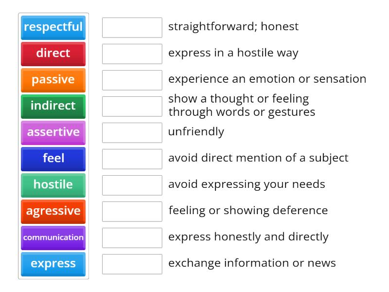 Communication Vocabulary - Match up