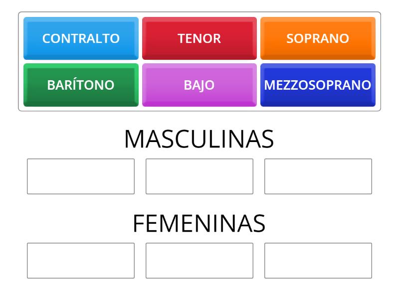 Clasificar Tipos De Voces Group Sort