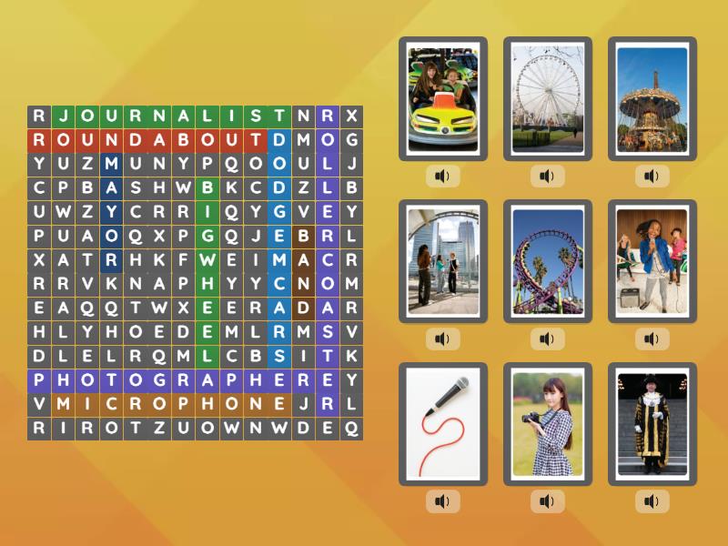 Fairground rides - Wordsearch