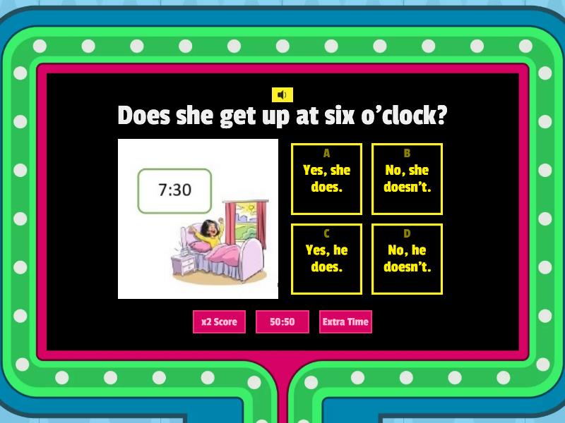 Kids Can 3 Unit 5 routine + time QUESTIONS - Gameshow quiz