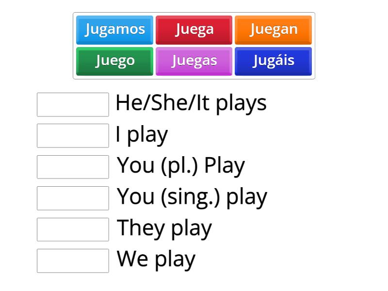 JUGAR Conjugation - Match up