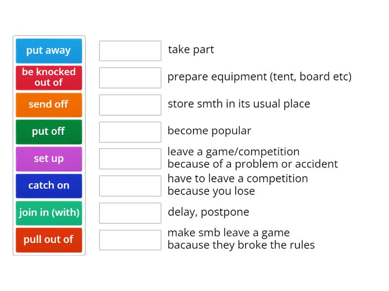 Optimise B1 Unit 9 Phrasal verbs - Match up
