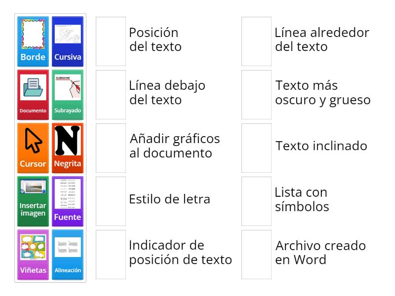 Explorando Word: Definiciones Clave - Match up