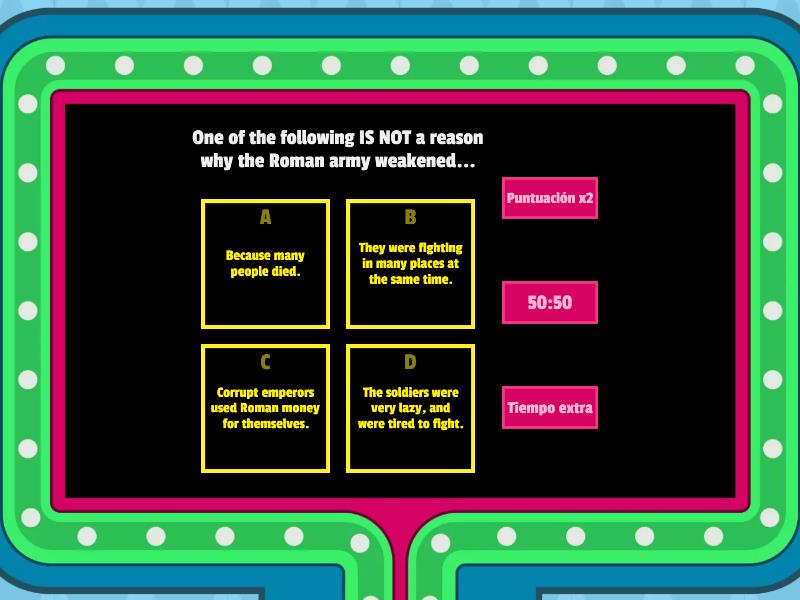 The fall of the Roman empire - Concurso de preguntas