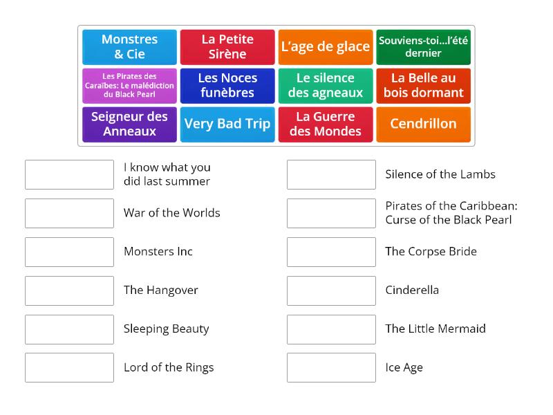 French Film Titles - Match up