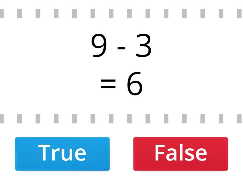 SEŠTEVANJE IN ODŠTEVANJE DO 10 - True or false