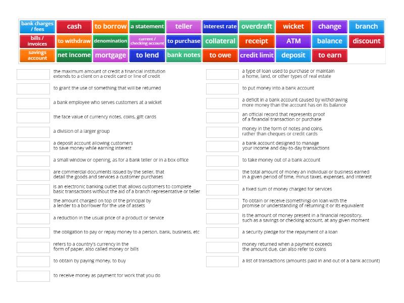 money-and-banking-vocabulary-match-up