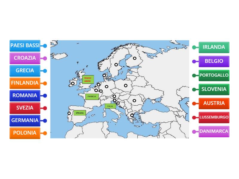 UNIONE EUROPEA (B): I PAESI MEMBRI - Labelled Diagram