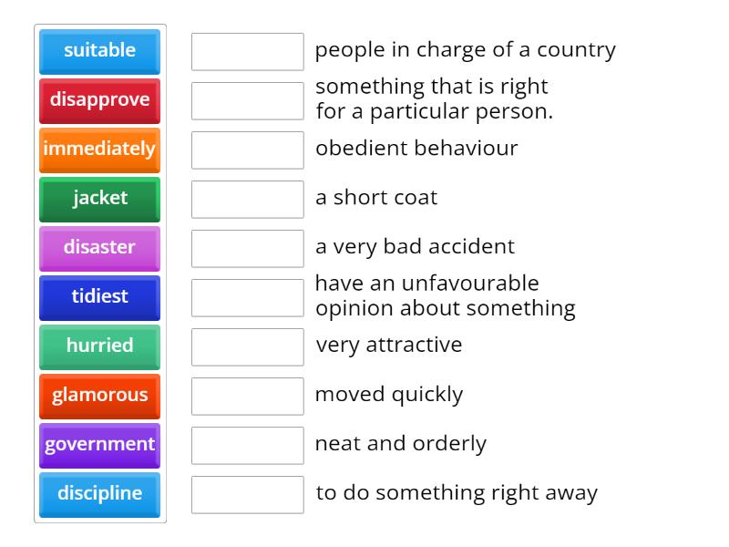 Match the word with its definition - Match up