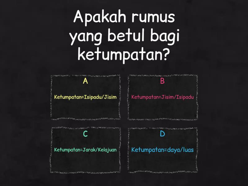 KETUMPATAN SAINS TINGKATAN 1 - Quiz