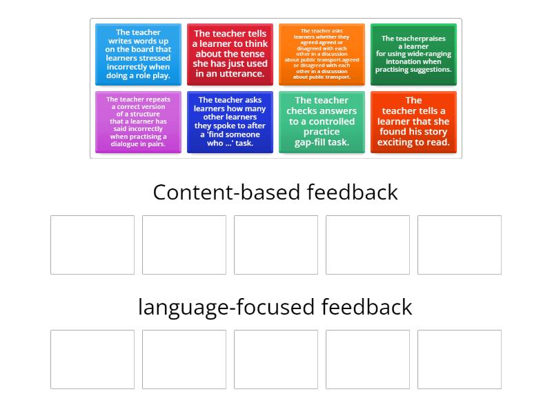 types of feedback - Group sort