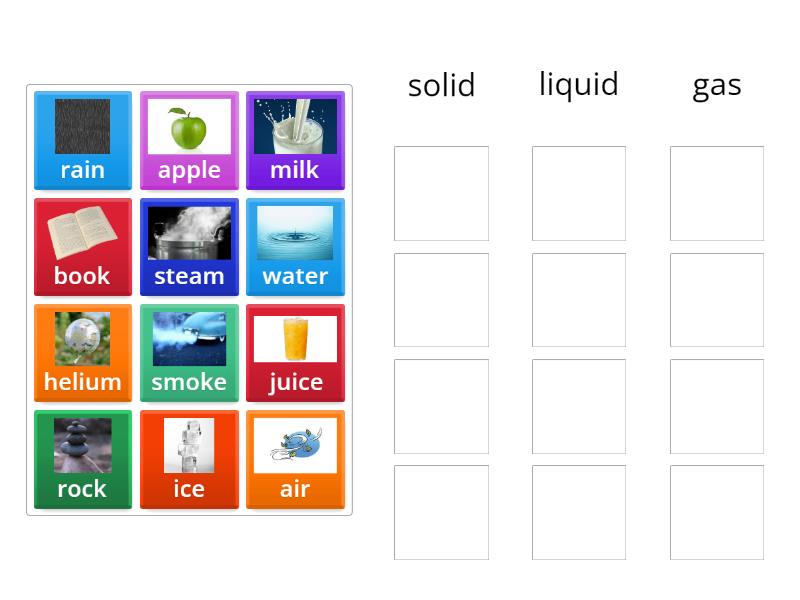 solid, liquid or gas - Group sort