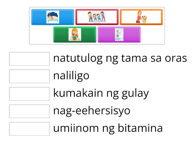 Ilagay Ang Angkop Na Larawan Na Nagpapakita Ng Pangangalaga Sa Sarili