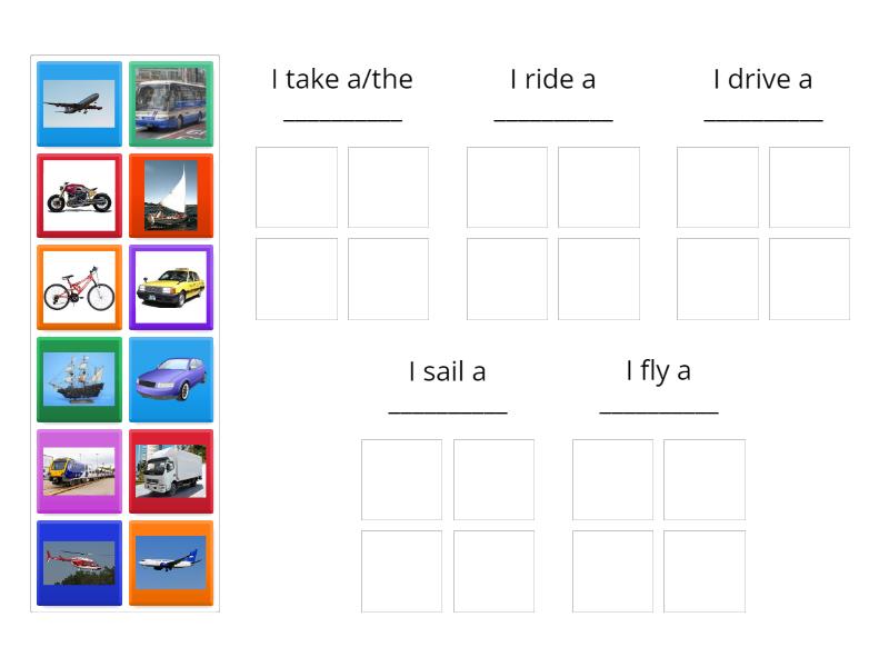 Transportation Verbs! - Group sort