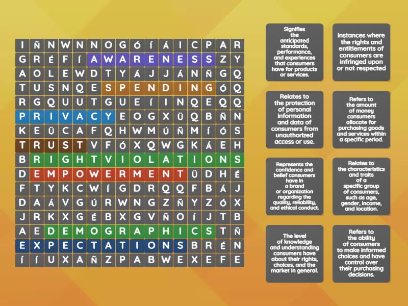 CONSUMER..... - Wordsearch