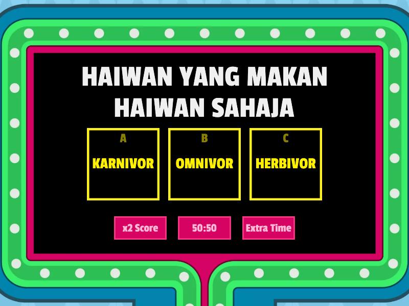 SAINS TAHUN 3: TABIAT PEMAKANAN HAIWAN - Gameshow Quiz