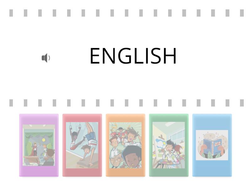 SCHOOL SUBJECTS - Find the match