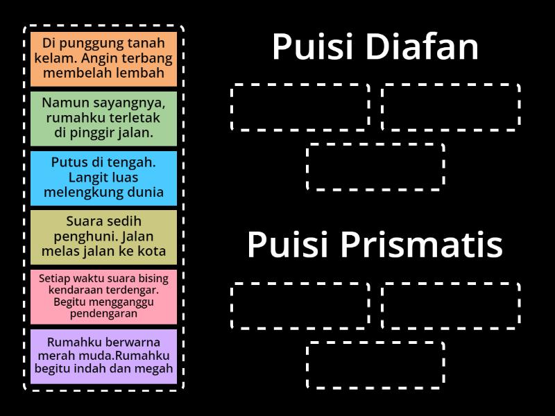 Puisi Diafan Dan Prismatis - Group Sort