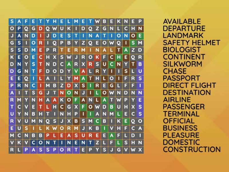 7 unit words - Wordsearch