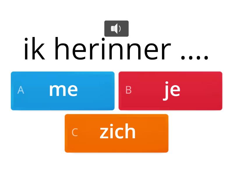 Prenumele Reflexive, Zich Herinneren= A-si Aminti - Quiz