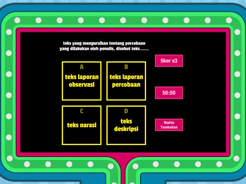 Quiz 1 : Teks Laporan Percobaan - Gameshow Quiz