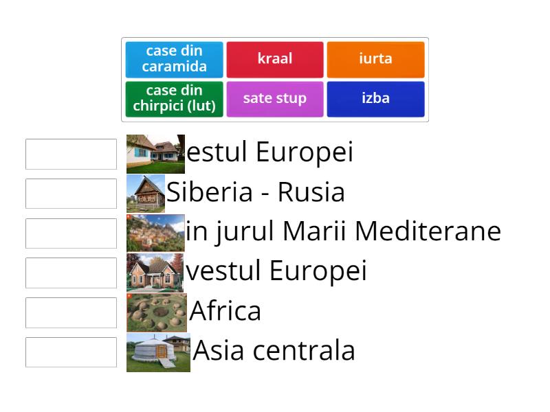 tipuri de sate dupa materialul din care sunt construite - Match up
