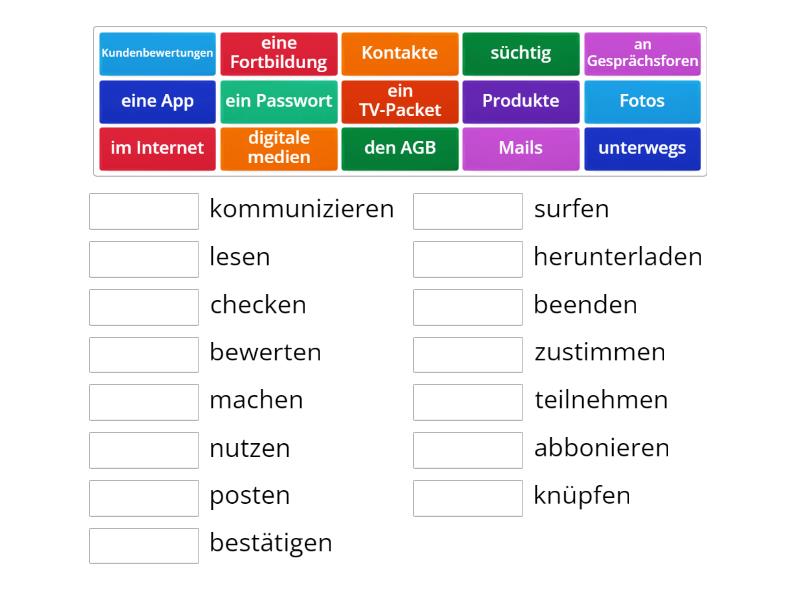 Pluspunkt Deutsch B1 Lektion 2 - Match up