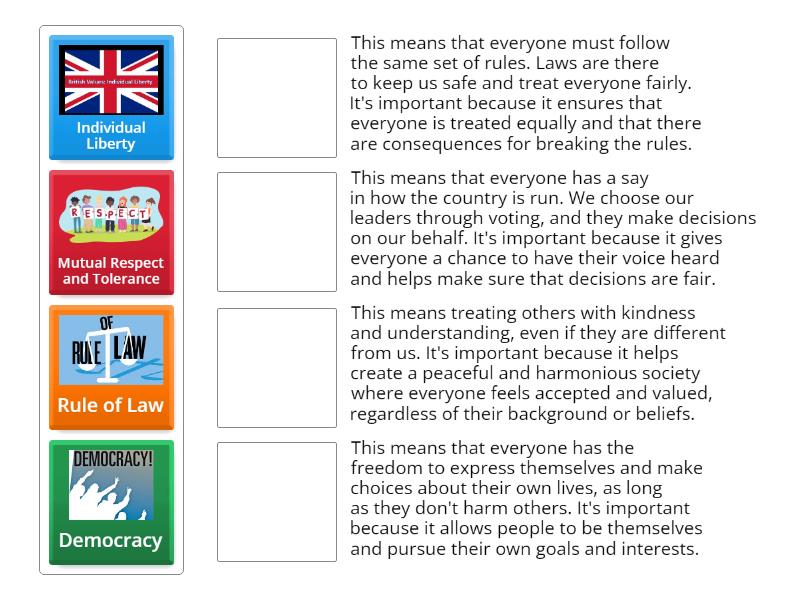 British Values - Match up